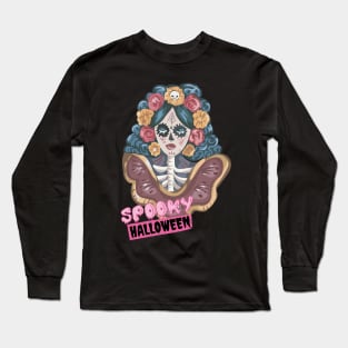 Halloween Sugar Skull Long Sleeve T-Shirt